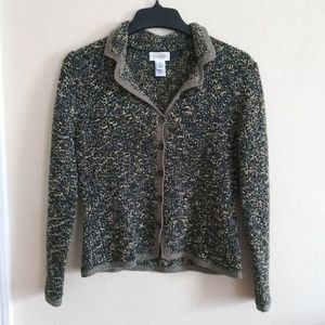 Talbots button Cardigan Multi-color Sweater Size S Long Sleeve